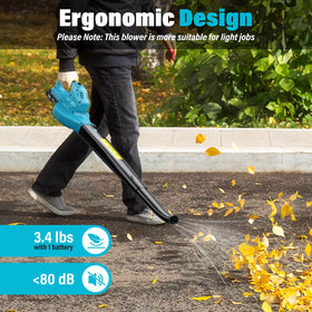 SEYVUM leaf blower weighs 3.4 lb for easy one-handed use.