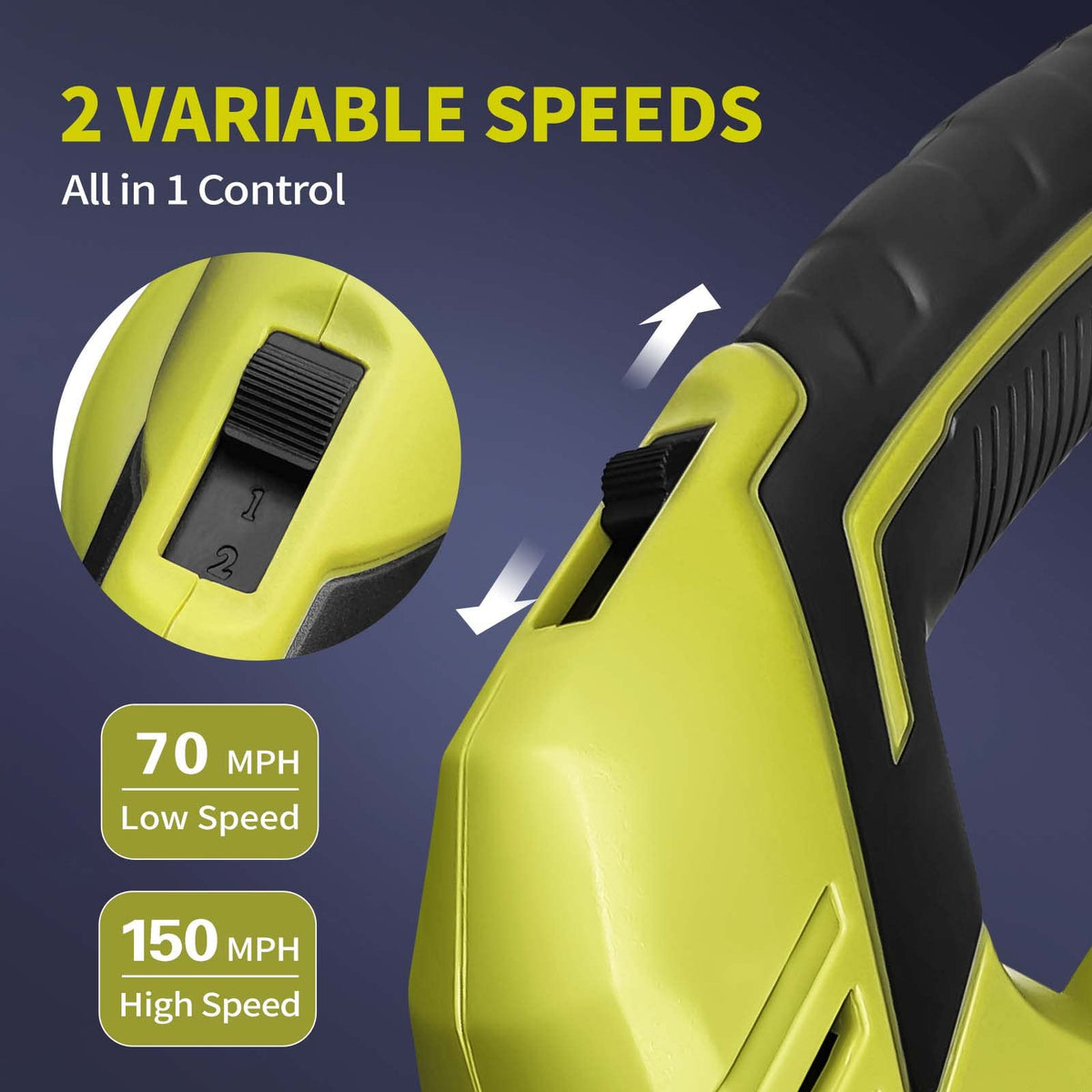 SEYVUM Leaf Blower weighs 2.9 lbs, easy one-handed operation.