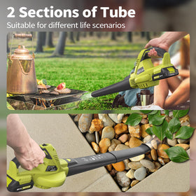 SEYVUM Cordless Leaf Blower ideal for patio and garden cleanup.