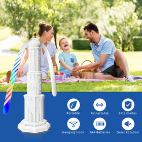 Seztczro portable fan operates quietly for peaceful meals.