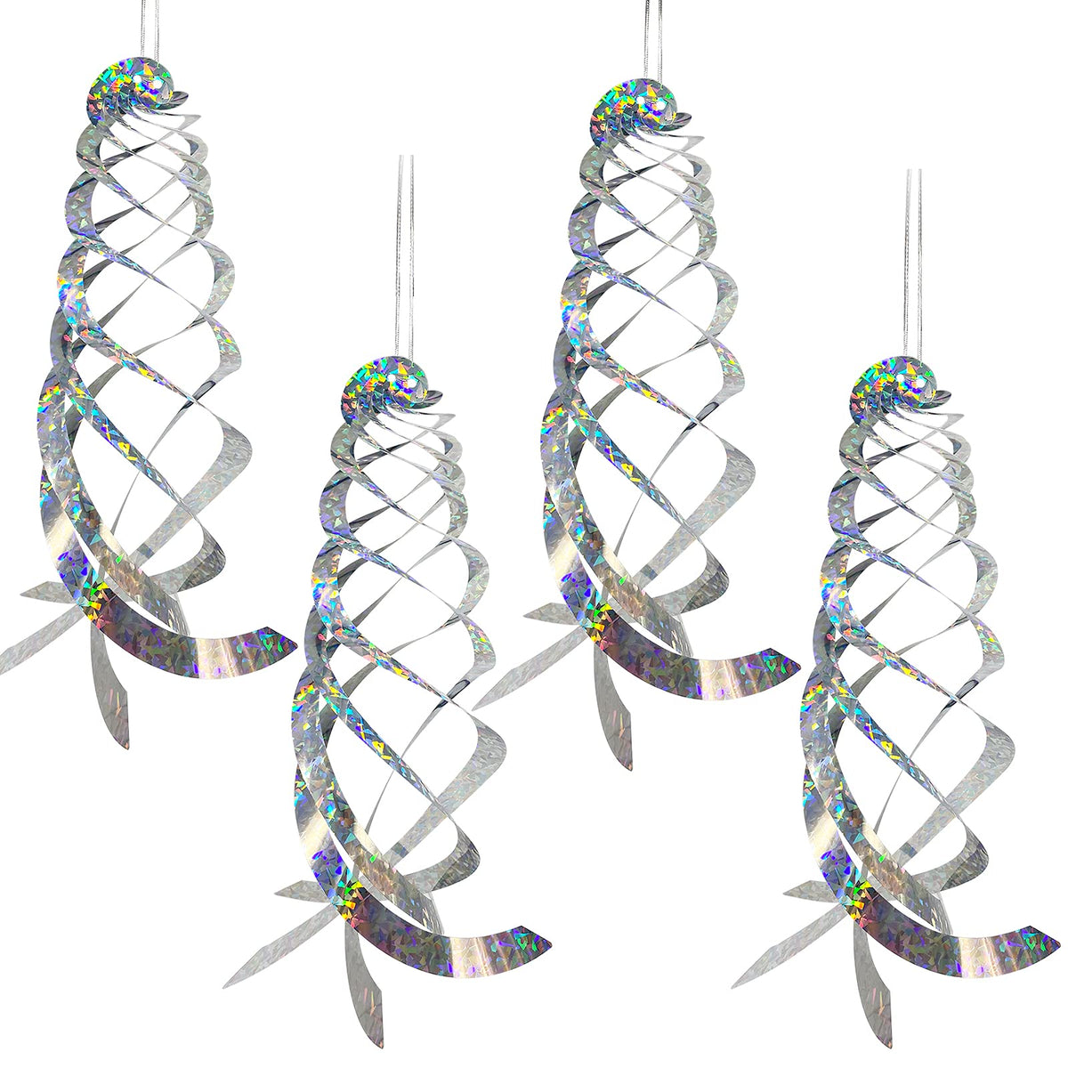 Sfcddtlg spiral reflector deters pigeons with sunlit flashes and wind movement.