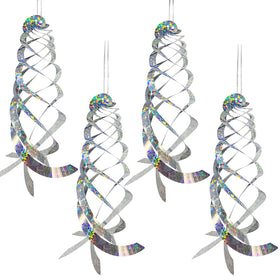 Sfcddtlg spiral reflector deters pigeons with sunlit flashes and wind movement.