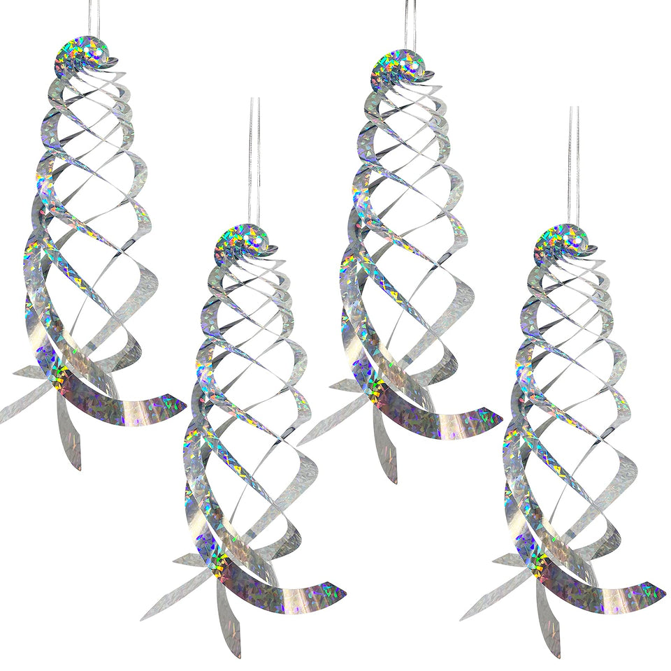 Sfcddtlg spiral reflector deters pigeons with sunlit flashes and wind movement.