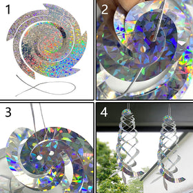 Sfcddtlg wind-driven spinner protects gardens by creating rapid light reflections.