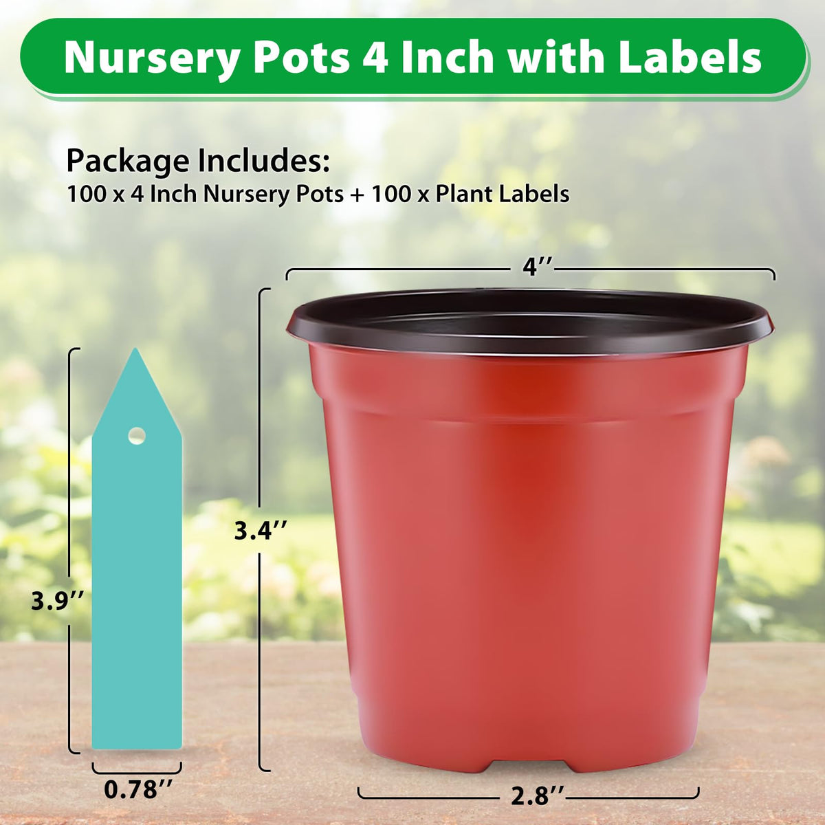 Sfee pots with eight drainage holes promote drainage and healthy roots.