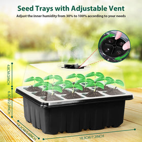 Sfee clear base greenhouse tray shown for orderly seed starting setup.