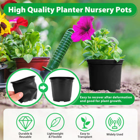 Sfee stackable 4-inch nursery pot design saves space between uses.