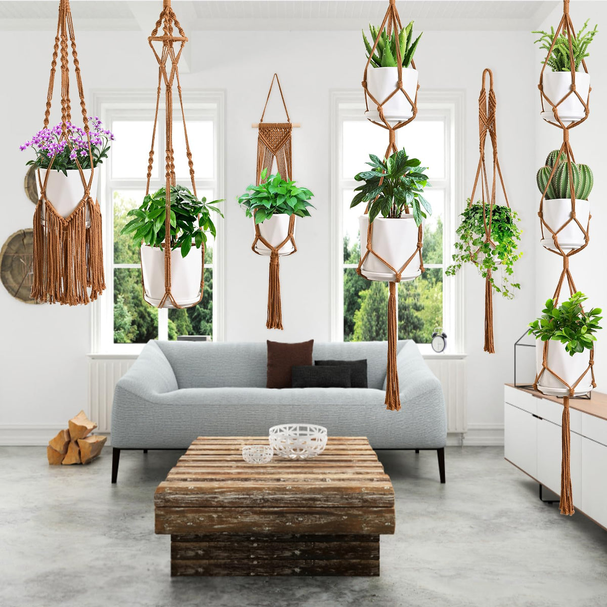 SFENNGPET bohemian macrame without beads for moisture-friendly décor