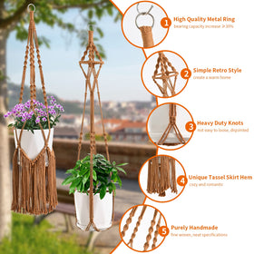 SFENNGPET hanging pot holders with S-hooks and ceiling hooks for quick setup
