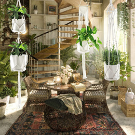 SFENNGPET indoor/outdoor plant hanger setup for living room or balcony.