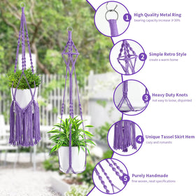 SFENNGPET macrame hanger with cotton rope weave for sturdy plant support.