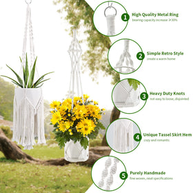 SFENNGPET macrame hanger in varied sizes for different pots.