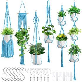 SFENNGPET macrame plant hanger 6-pack for versatile indoor display.