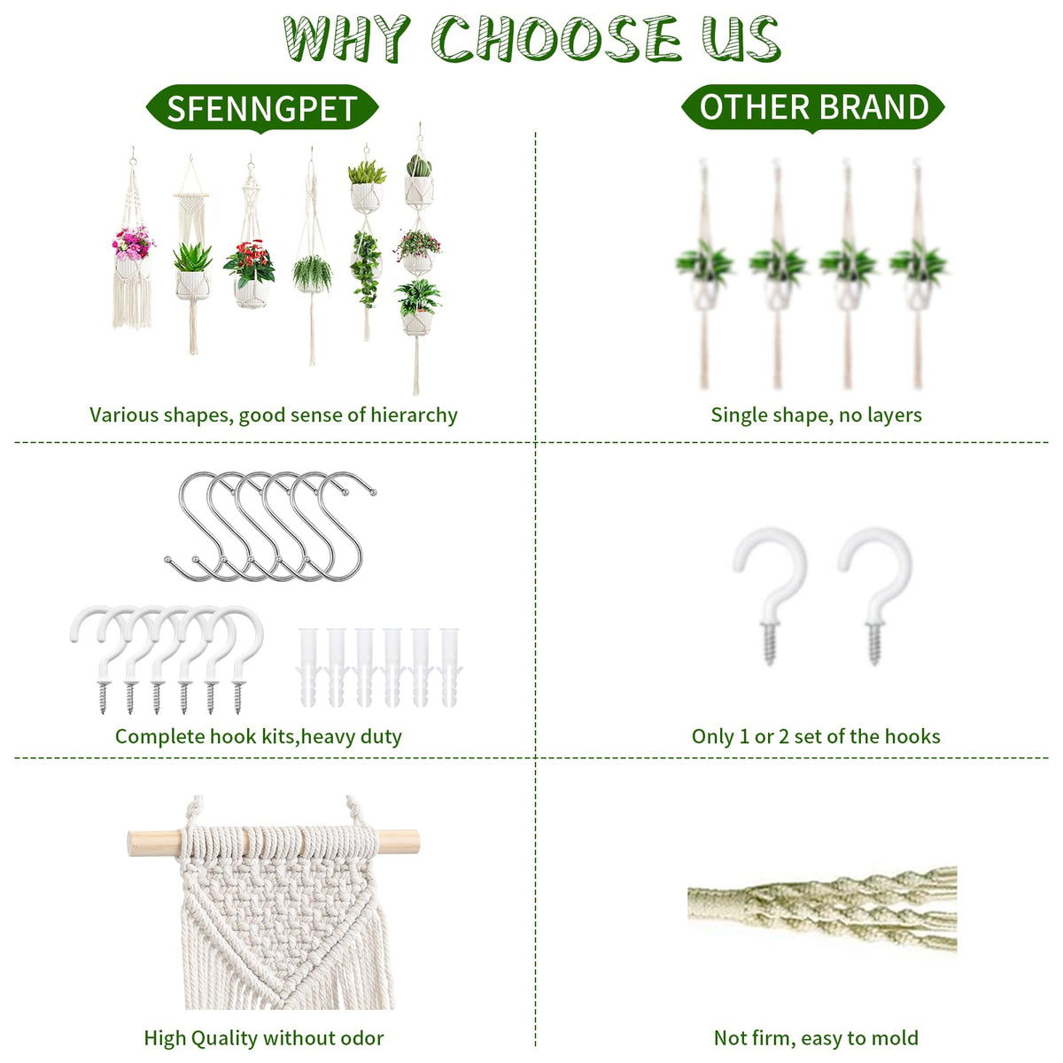 SFENNGPET tassel style option for stylish indoor plant display