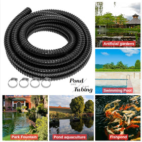 SFHXL tubing connected to pond pump and fountain setup for water features