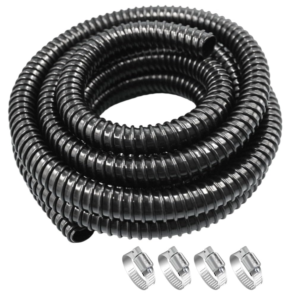 SGZFTAO pond tubing 1in ID 20ft, flexible corrugated hose for steady water flow.
