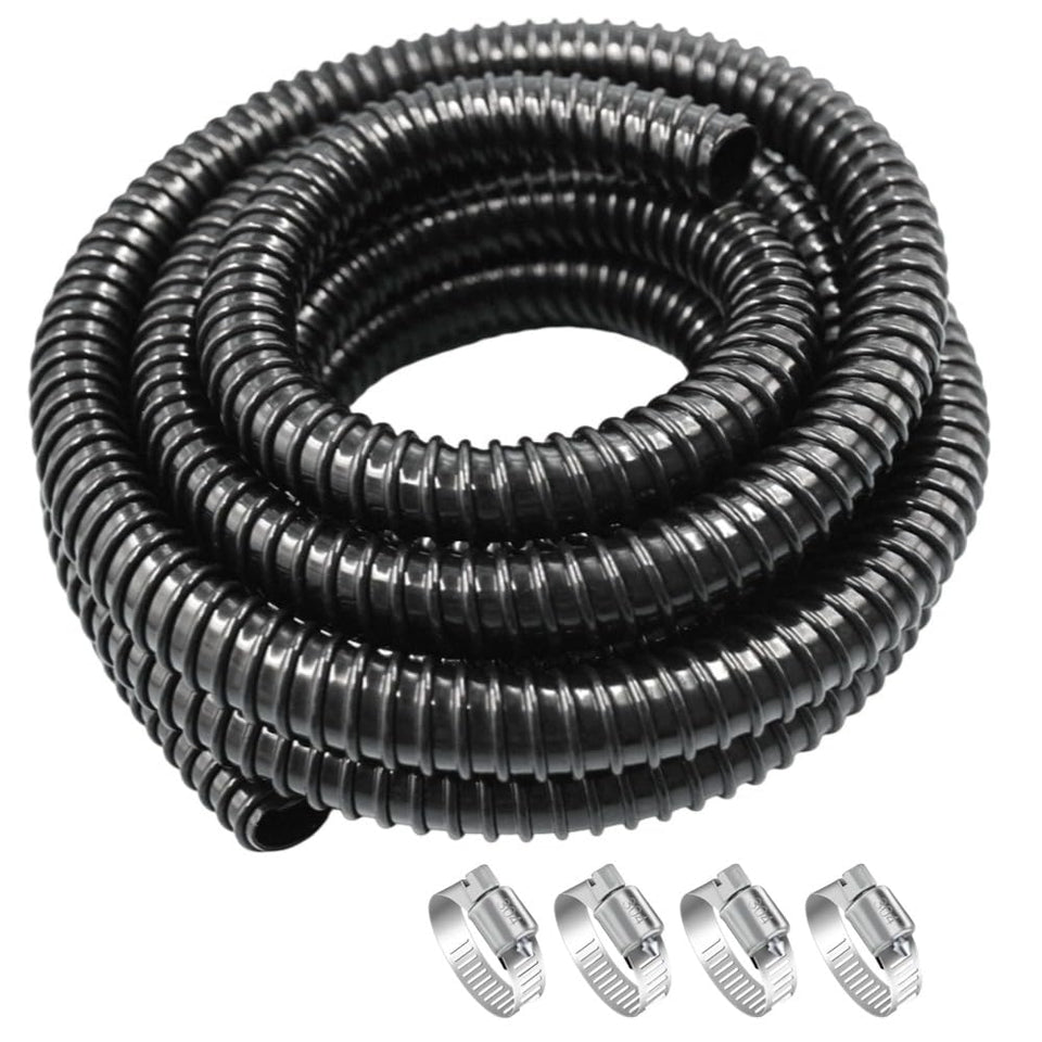 SGZFTAO pond tubing 1in ID 20ft, flexible corrugated hose for steady water flow.