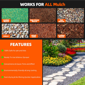 Shabebe Mulch Hold 2–3 coats for durable and even mulch adhesion.