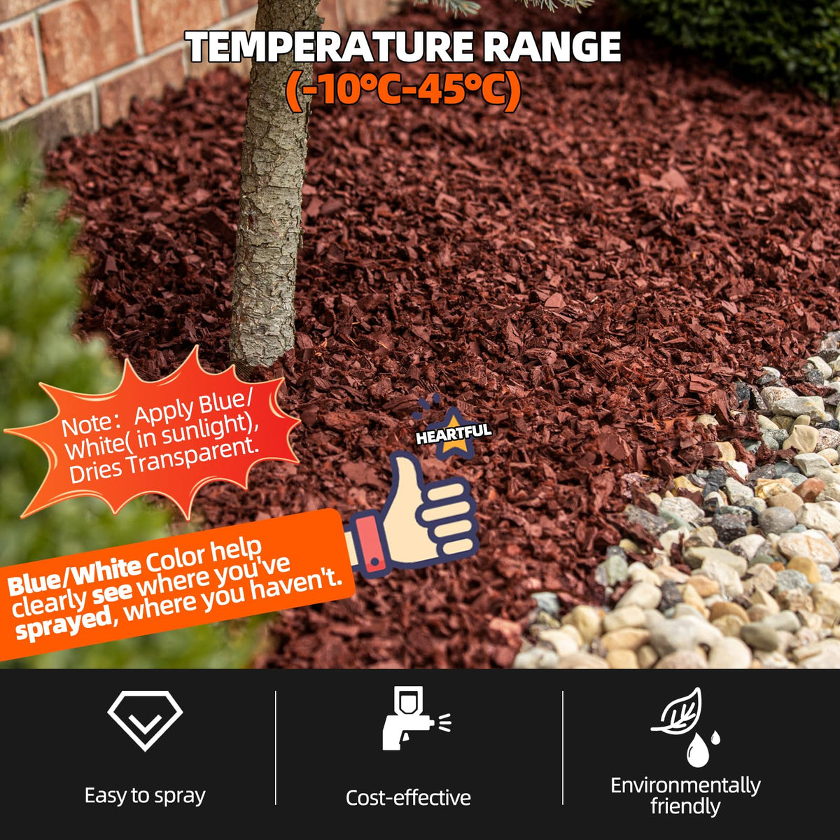 Shabebe Mulch Hold water-based, safe for pets and plants.
