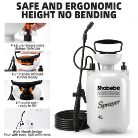 Shabebe even-spray-manual-pump-control delivers controlled coverage for mulch glue and rock glue.