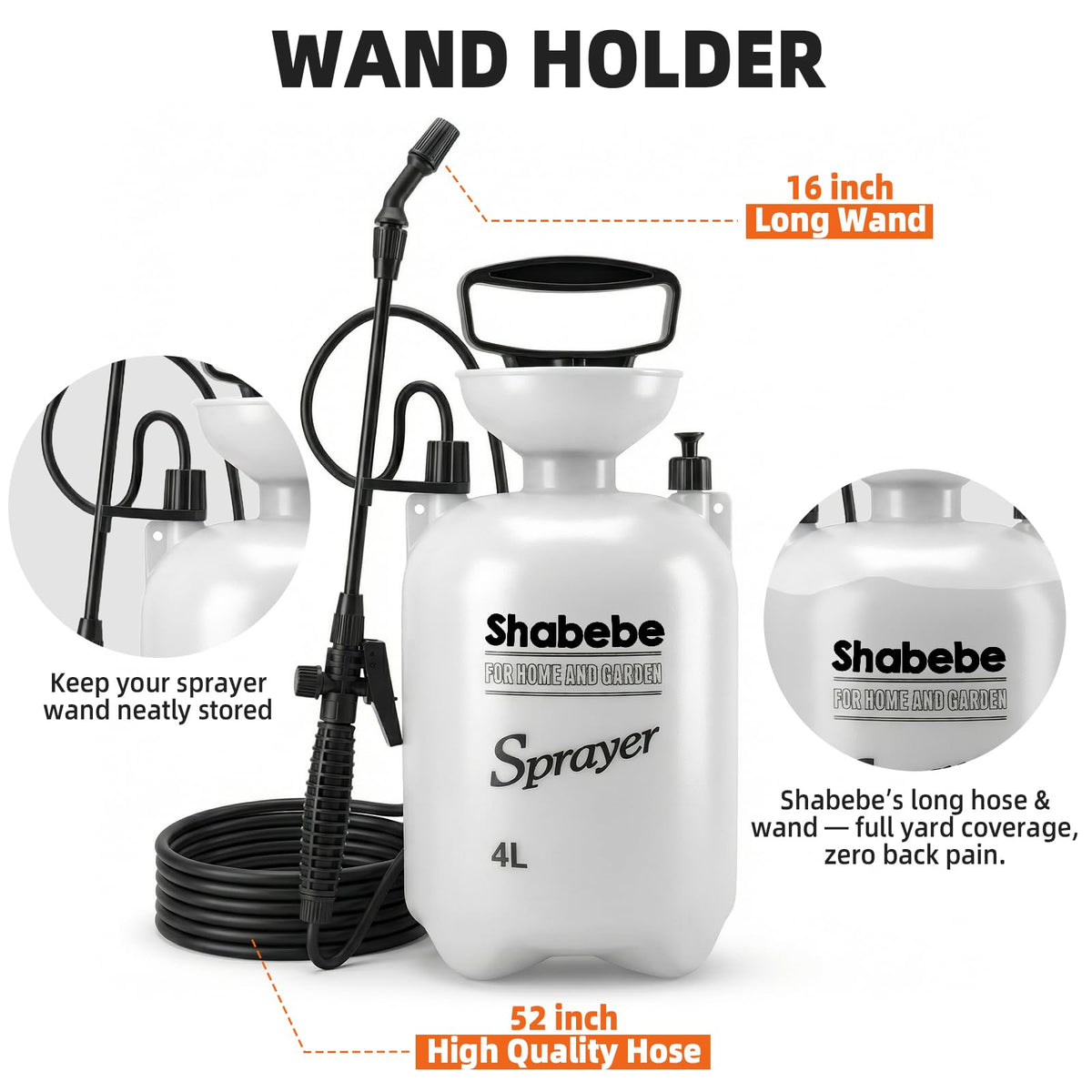 Shabebe large-4l-tank landscaping sprayer minimizes refills for extended outdoor projects.