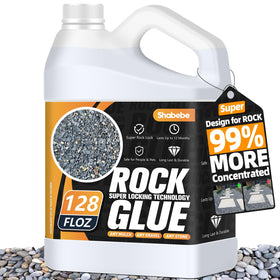 Shabebe Rock Glue bottle pour shows blue spray for precise, visible application and coverage