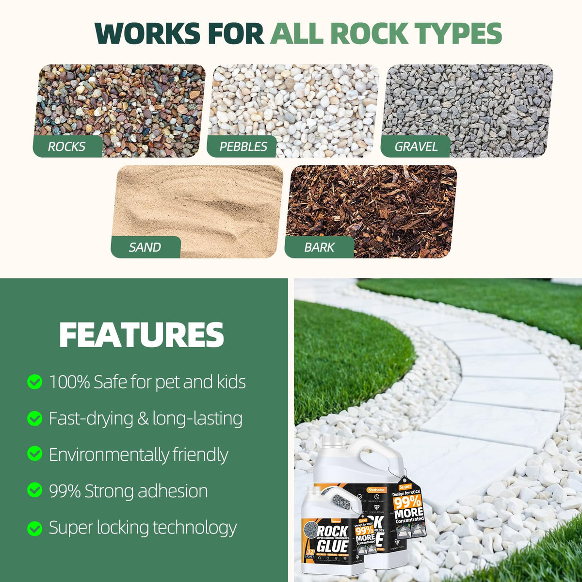 Shabebe Mulch Bond on driveways helps reduce erosion during rain