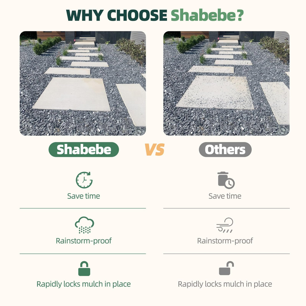 Shabebe Rock Glue after application preserves a neat, low-maintenance landscape
