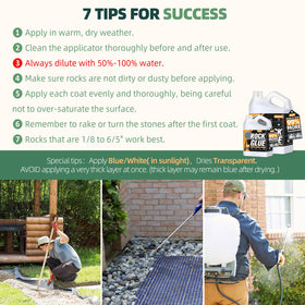 Shabebe Rock Glue is weather-resistant and secures stones against wind and rain