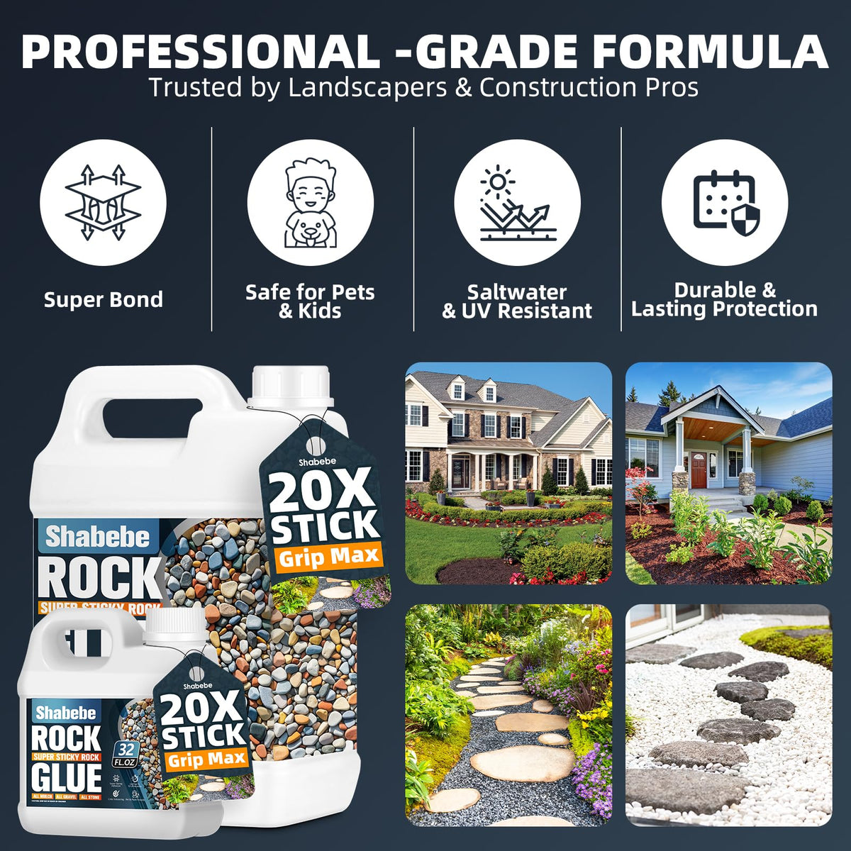 Shabebe Rock Glue spray applicator enables quick, even coverage on gravel.