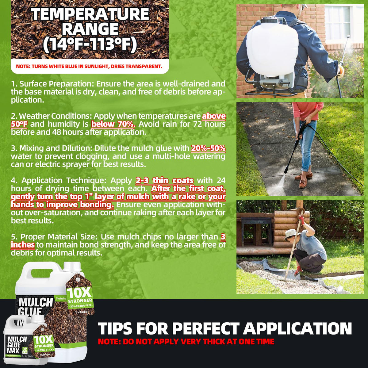 Shabebe Rock & Mulch Bond helps maintain pathways and garden beds with weather-ready action.