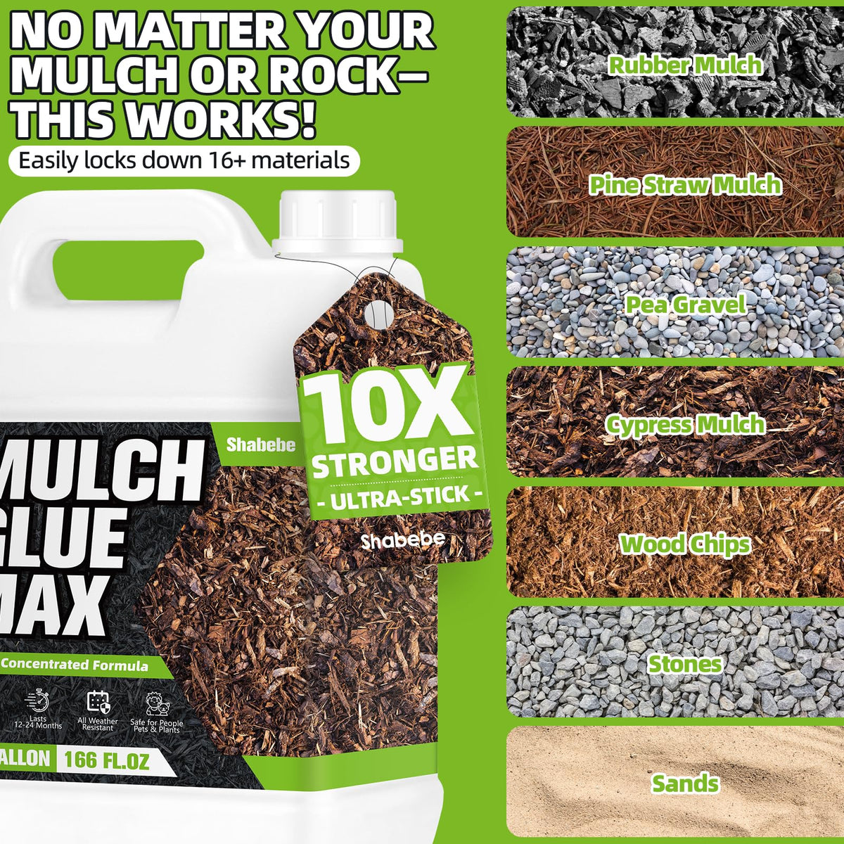 Shabebe Bond shows water-permeable performance that won’t seal soil when fully dry.
