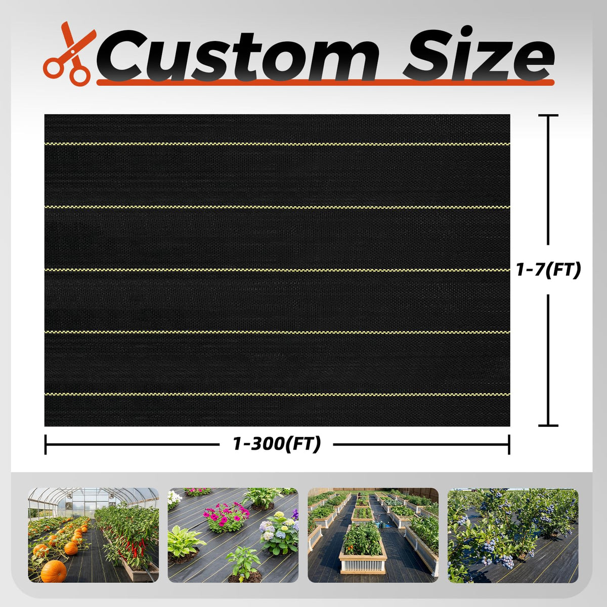Shade&Beyond cut-to-size fabric adapts to beds, paths, and borders.