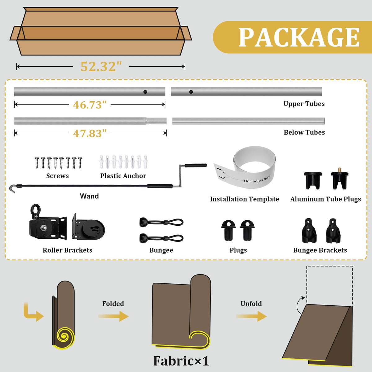 Shade&Beyond easy DIY installation kit with pre-cut template for speed.