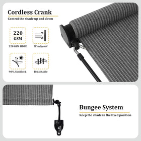 Shade&Beyond 220gsm fabric reduces heat while allowing airflow.