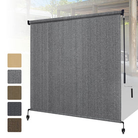 Shade&Beyond outdoor roller shades with splicing design for easy transport and sturdy installation.