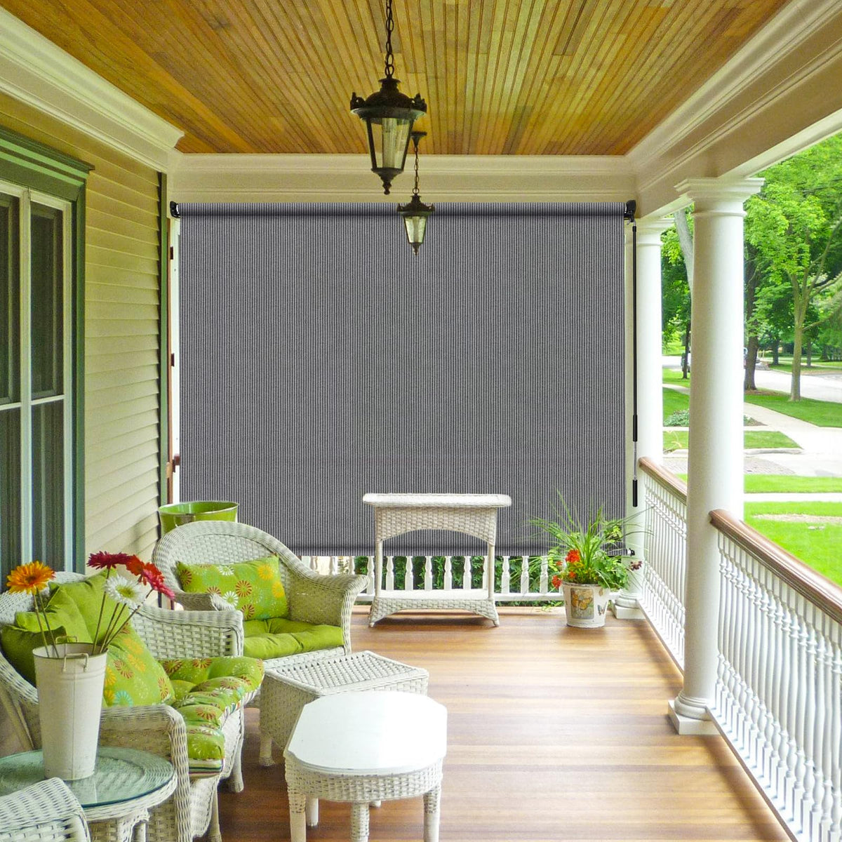 Shade&Beyond privacy and shade for porches and gazebos on sunny days.