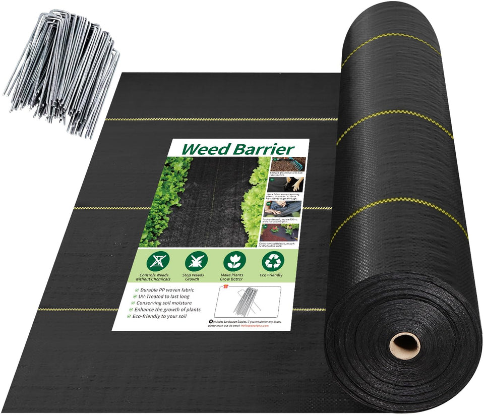 Shade&Beyond weed barrier roll covering a garden bed to suppress weeds.