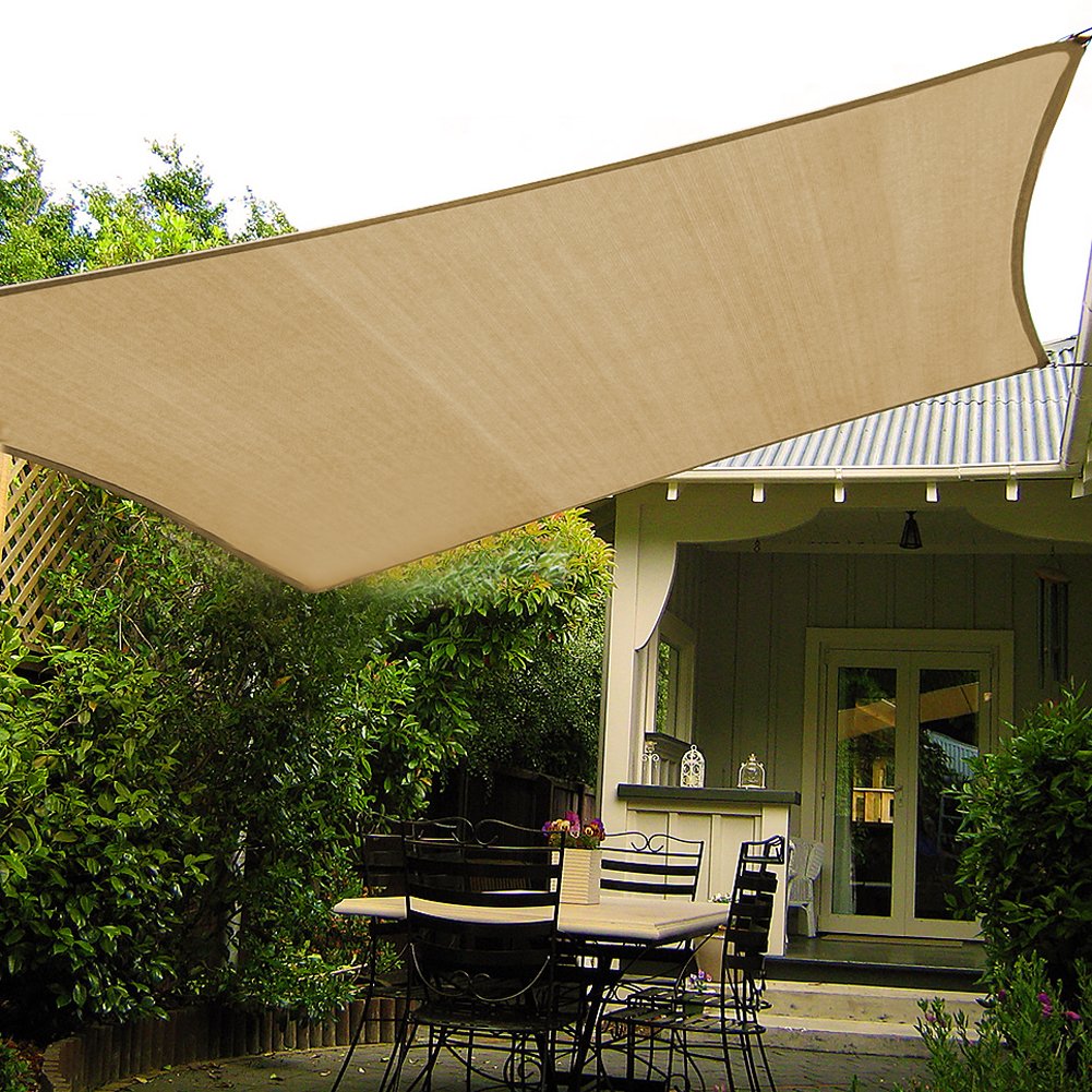 Shade&Beyond 10x10 sun shade sail curved edge for cooler outdoor spaces