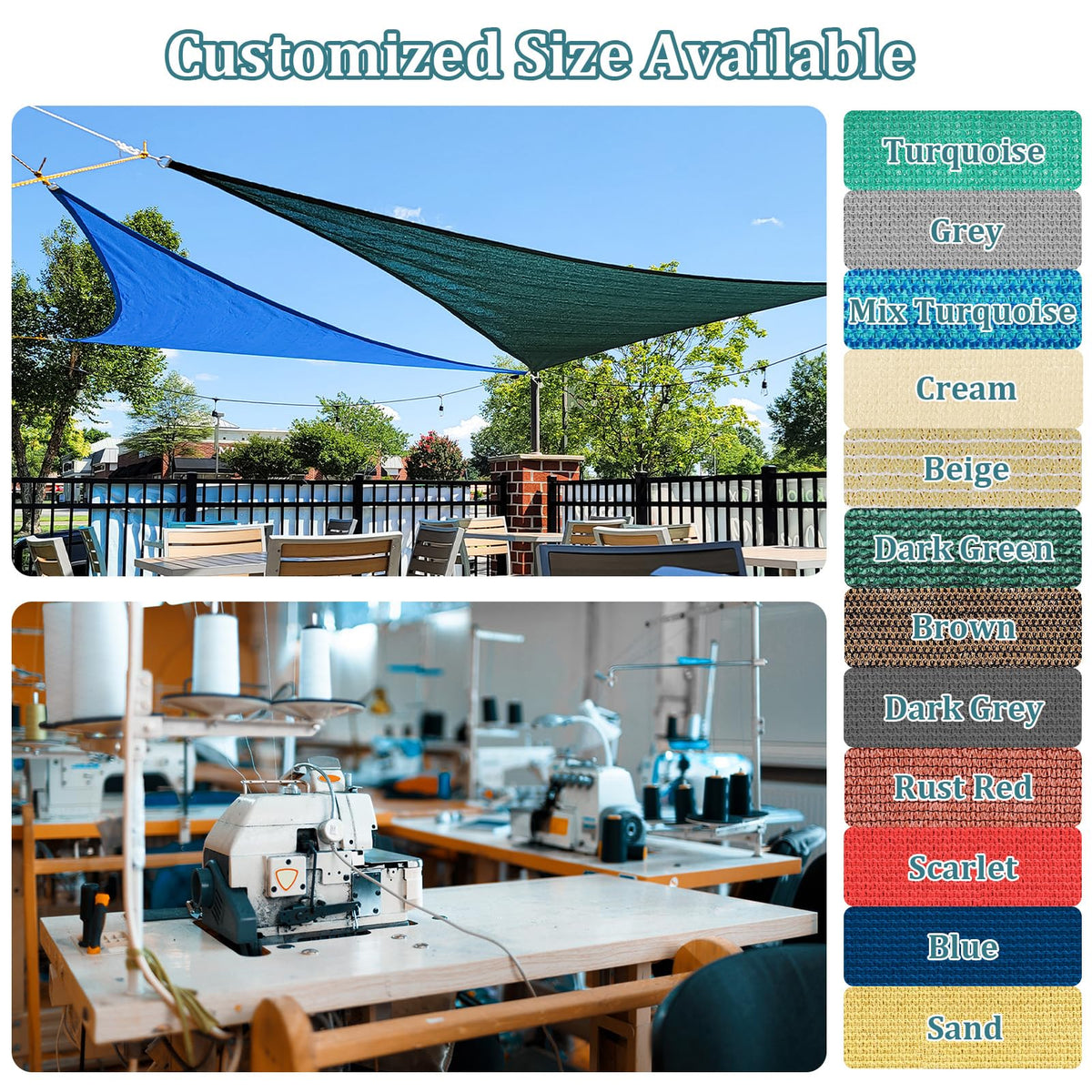 Shade&Beyond 185 GSM sunshade fabric provides breathable shade for decks.