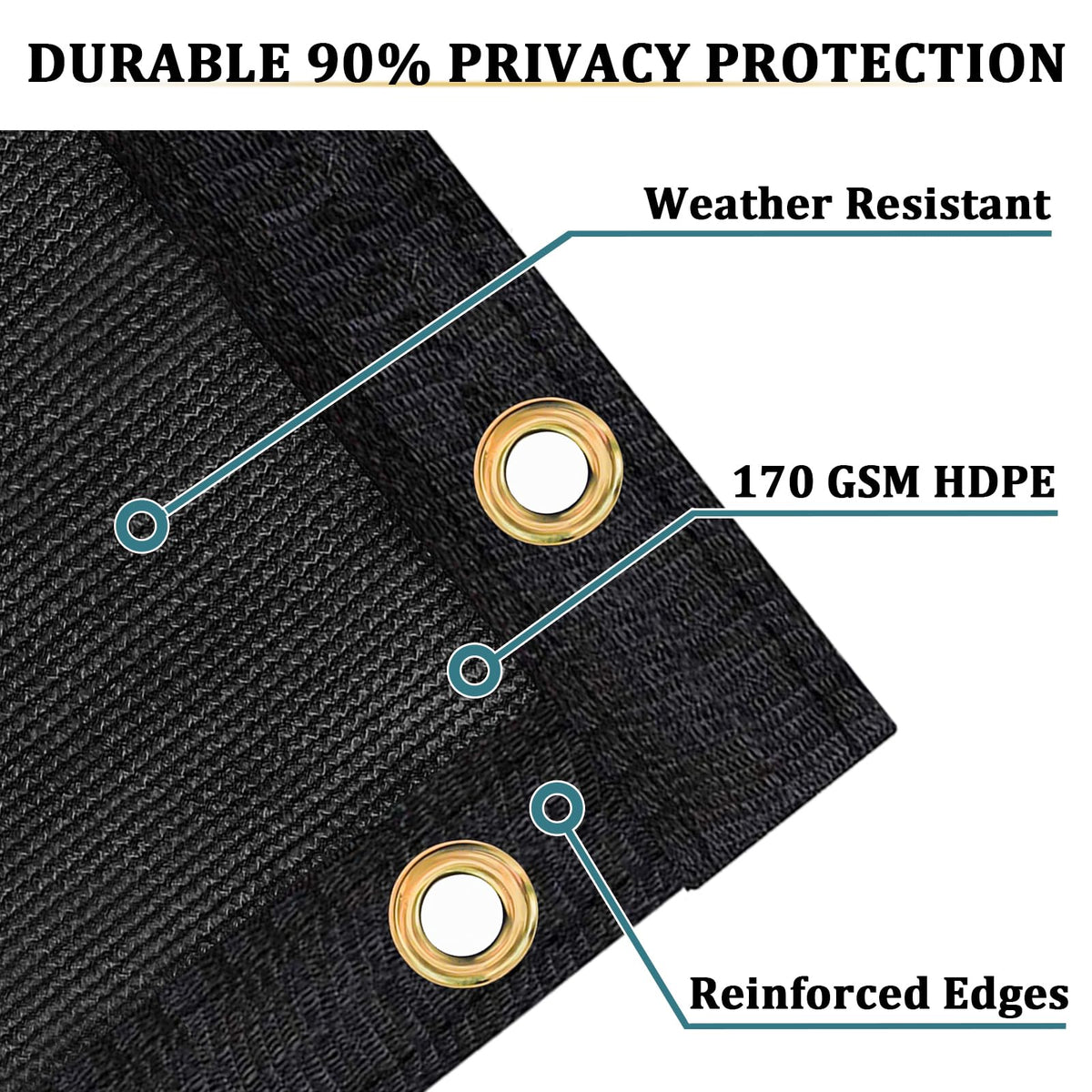 Shade&Beyond brass grommets ensure secure, rust-resistant outdoor attachment.