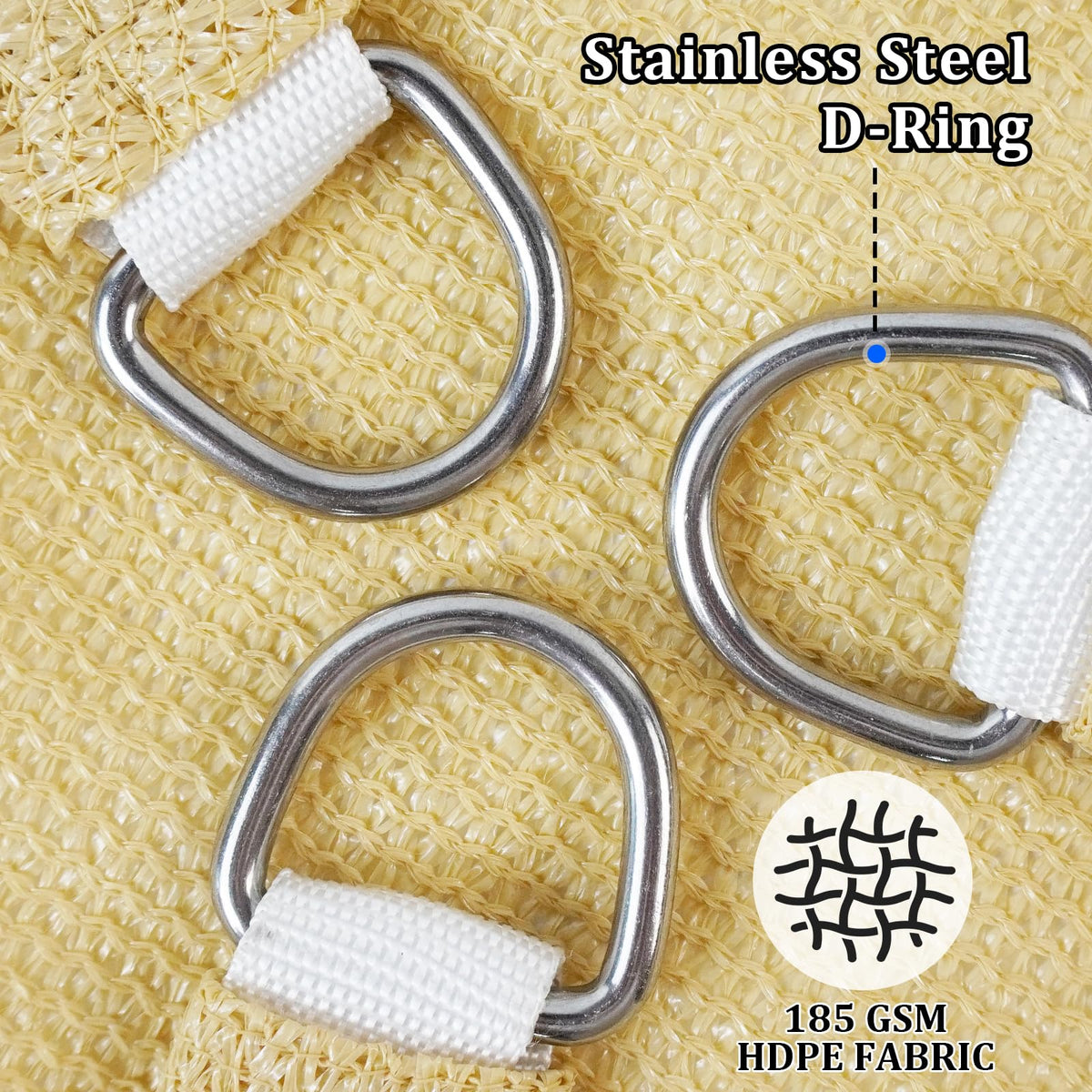 Shade&Beyond curved edges prevent water pooling and extend sail life