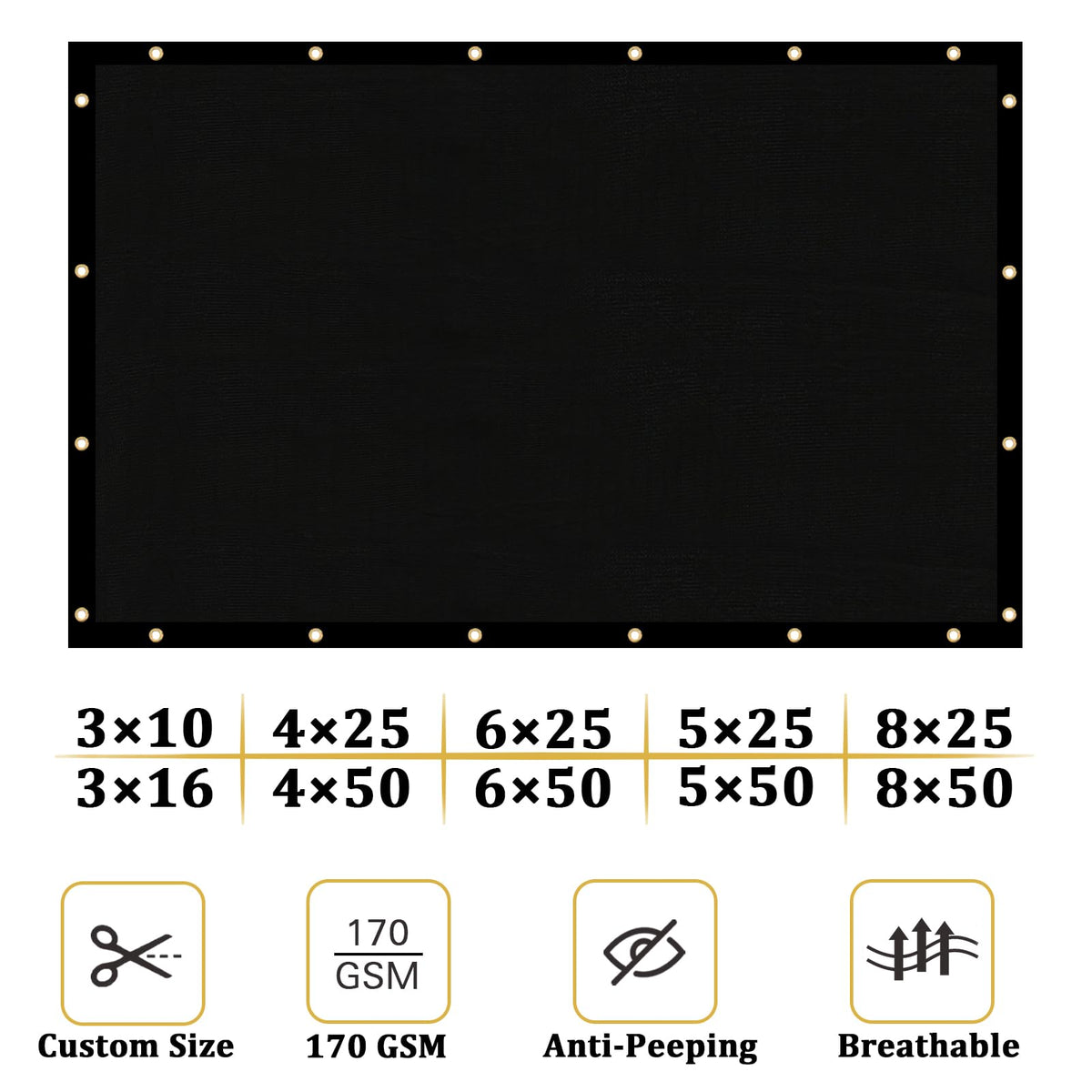 Shade&Beyond 170 gsm HDPE fabric delivers strong privacy and breathable coverage.