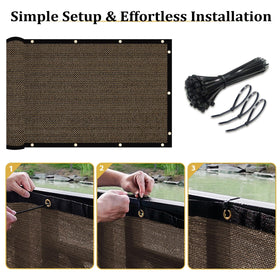 Shade&Beyond privacy screen featuring breathable knit design for patios and balconies