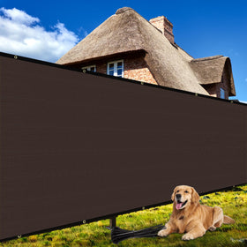 Shade&Beyond privacy screen installed on a fence for backyard privacy and wind relief