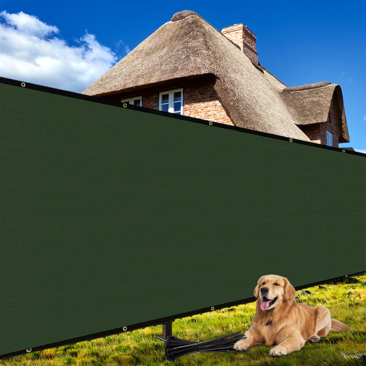 Shade&Beyond privacy screen on fence rail showing privacy and airflow