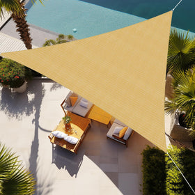 Shade&Beyond triangle sun shade sail setup with balanced shade for patio