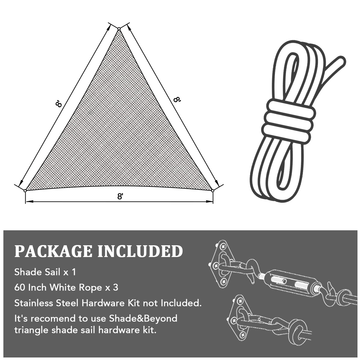 Shade&Beyond triangle sun shade sail maintenance reminder for weather safety