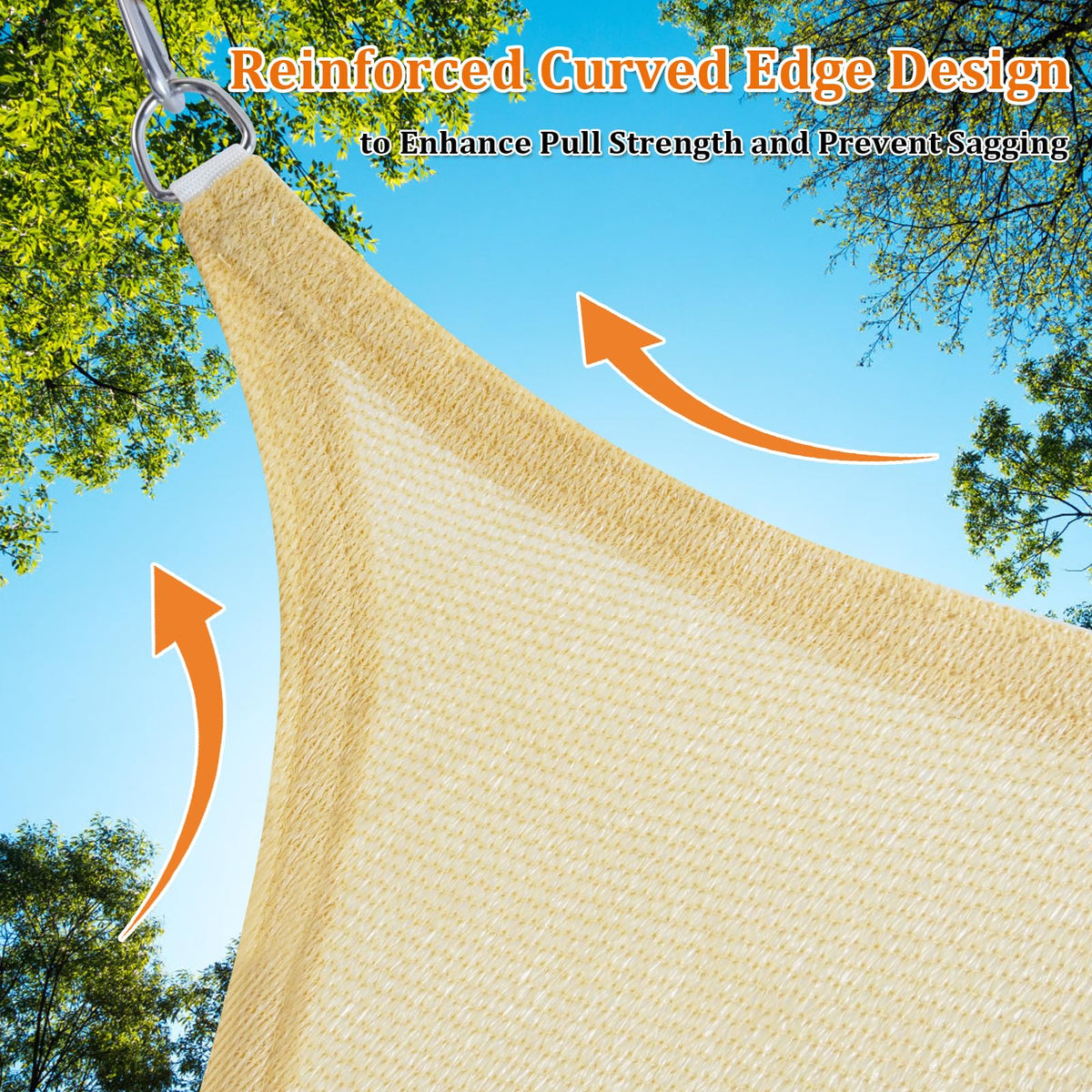 Shade&Beyond triangle sun shade sail blocks 95% UV rays for outdoor spaces