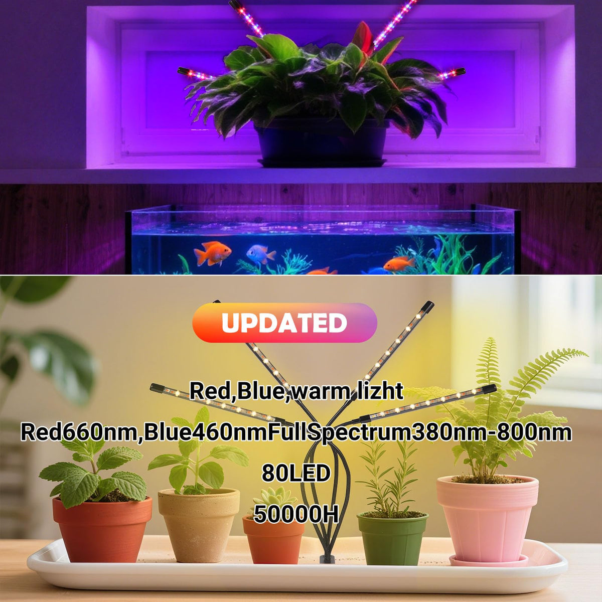 Shalaker grow lights clip-on base fits shelves and desks securely.